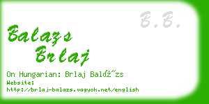 balazs brlaj business card